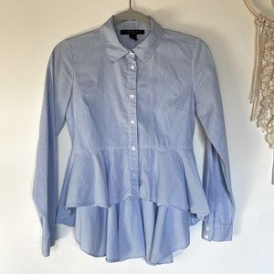 Small Forever21 peplum pinstripe blouse